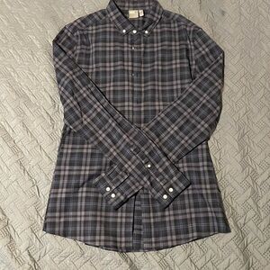 ASOS Gray Plaid Casual Button-Down Shirt